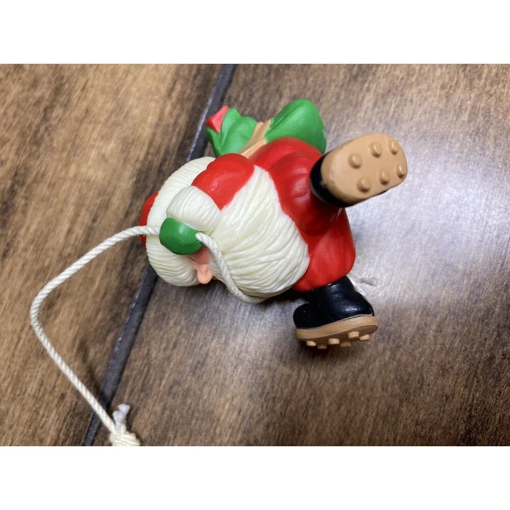 Santa Claus Christmas Tree Ornaments Sleigh Rudolph Plastic Small Red Green